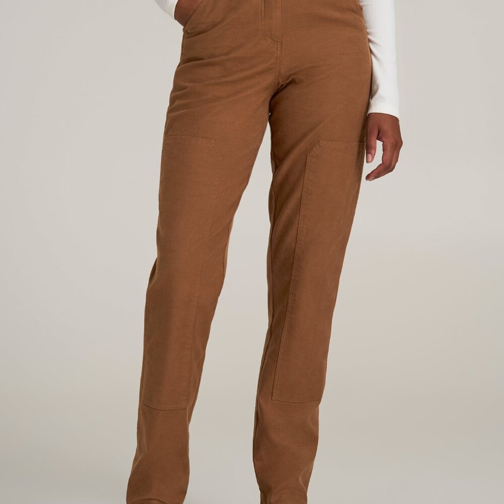 American Tall High-Waisted Carpenter Pocket Pants for Tall Women in Nutshell Siz